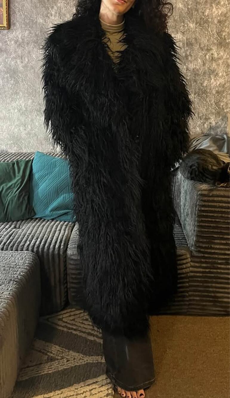 Kimchi Blue Fabuloys Long Black Shaggy Coat XS